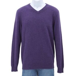 Men's CLUB ROOM Luxury Royal Purple Cashmere V Neck Sweater Size Small NWOT